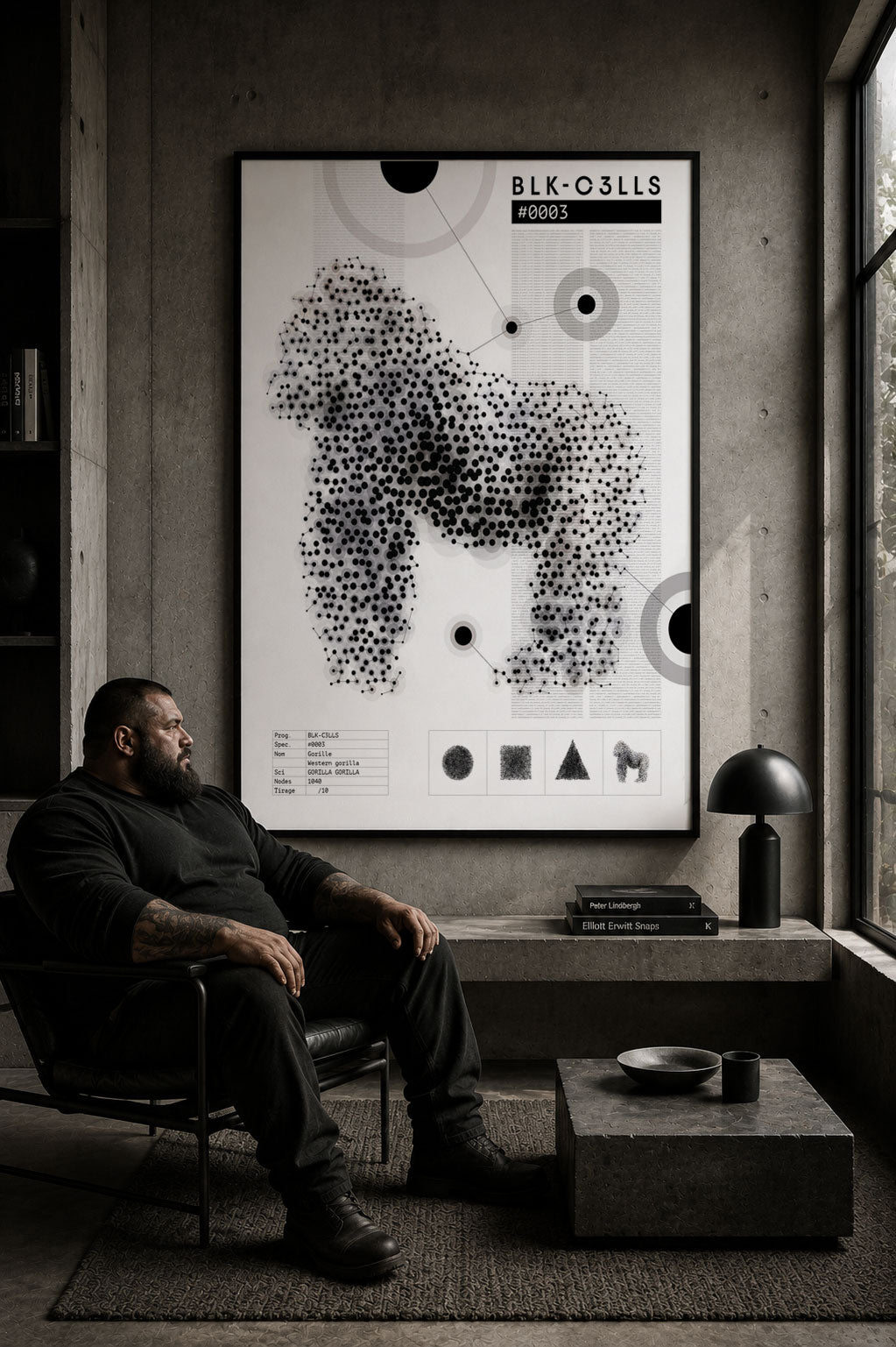 BLK-C3LLS-0003-GORILLE-Planche de specimen - poster en situation