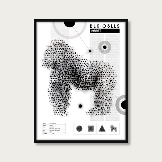 BLK-C3LLS-0003-GORILLE-Planche de specimen - poster cadre