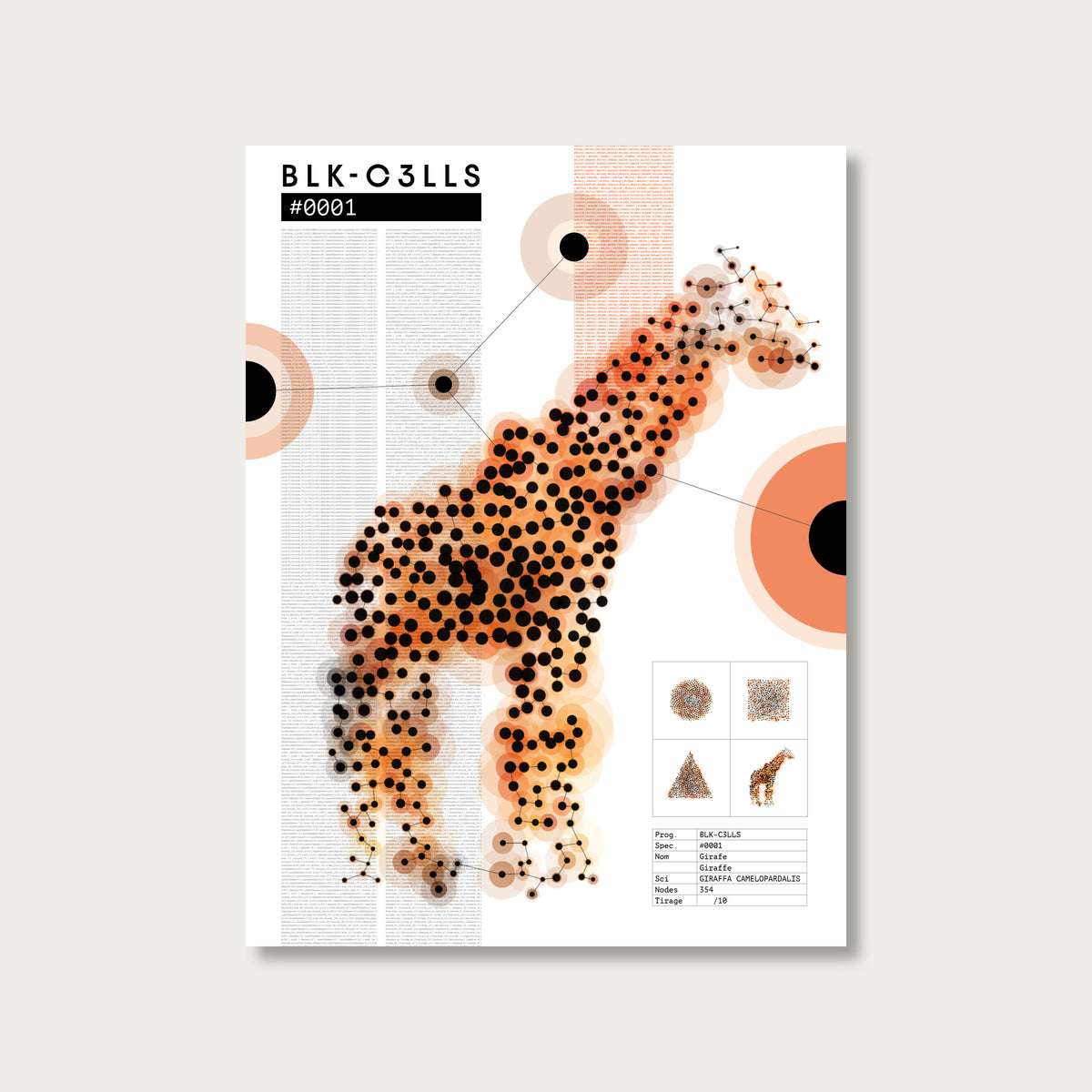 0001 girafe - Planche de specimen 60x80/90x120 - image variante