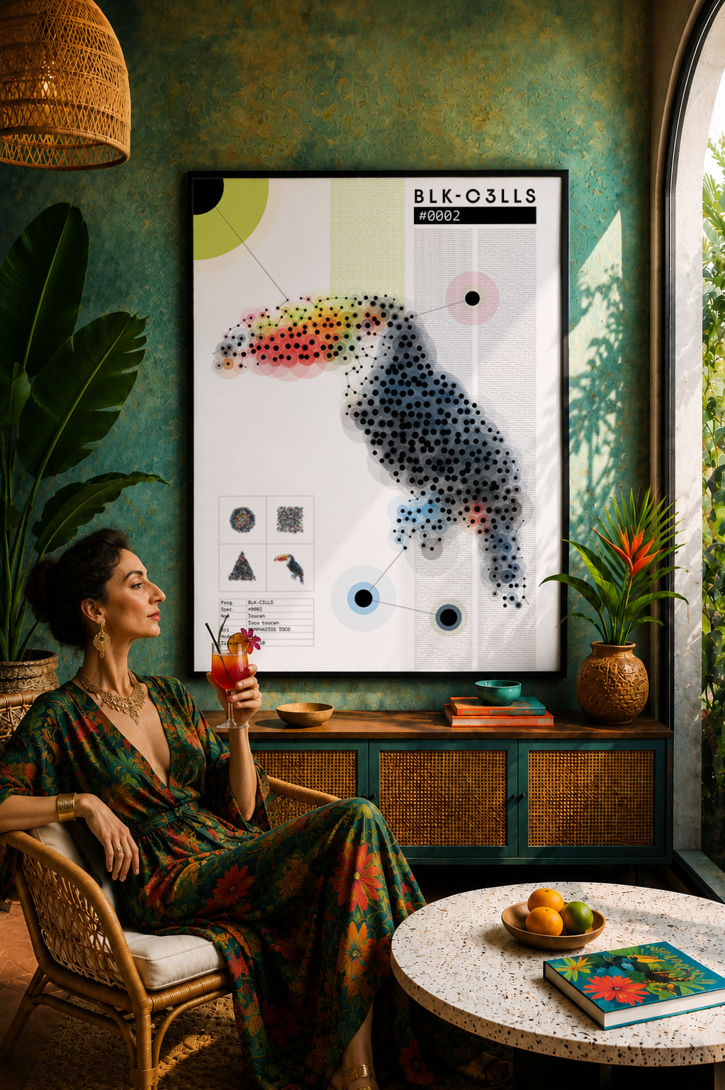BLK-C3LLS-0002-TOUCAN-Planche de specimen - poster en situation