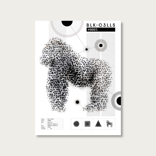 BLK-C3LLS-0003-GORILLE-Planche de specimen - poster sans cadre