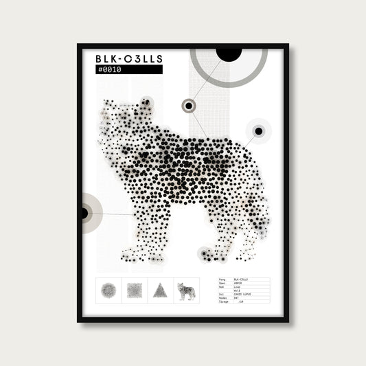 0010 loup - Planche de specimen - mockup cadre