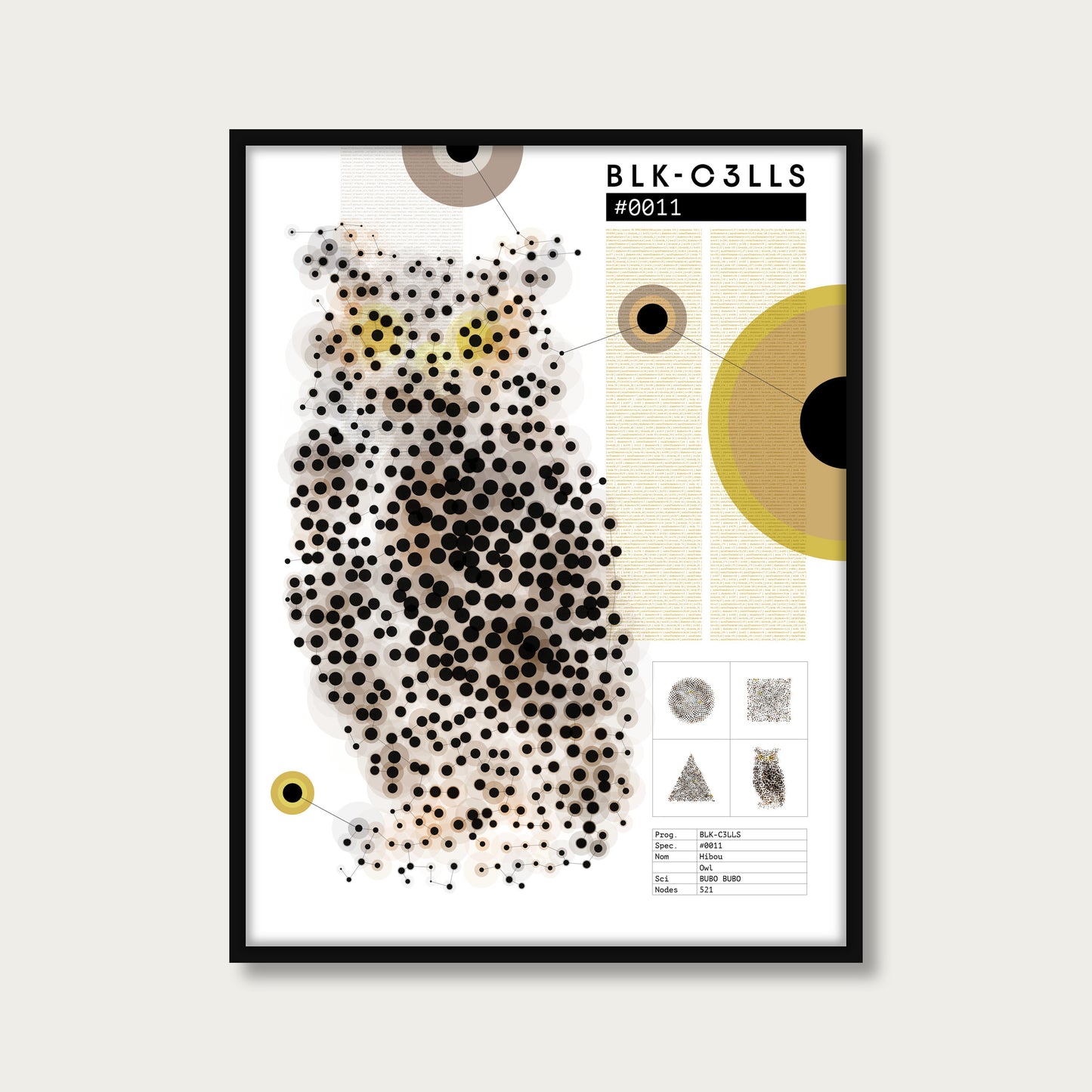 0011 hibou - Planche de specimen - mockup cadre