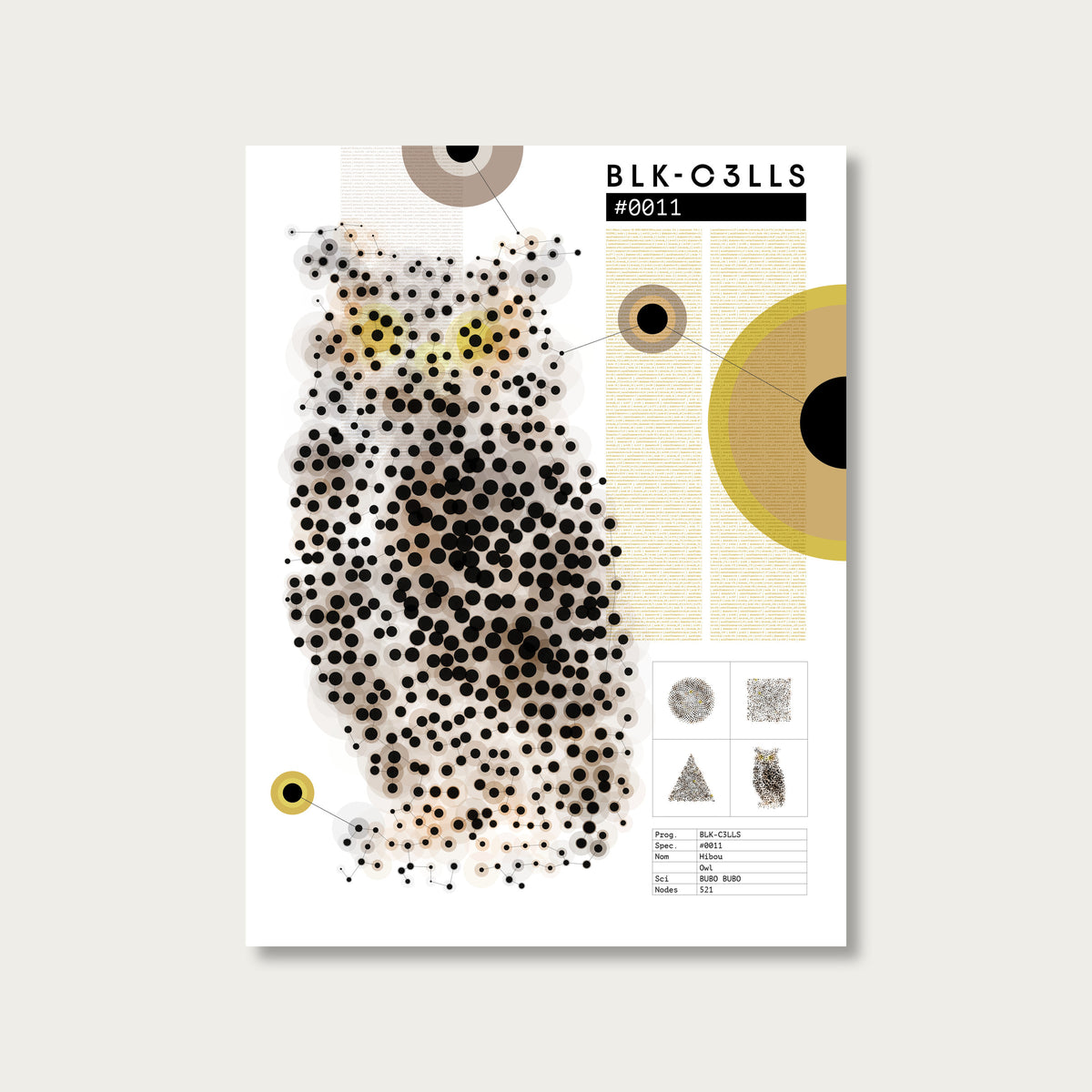 0011 hibou - Planche de specimen 60x80/90x120 - image variante
