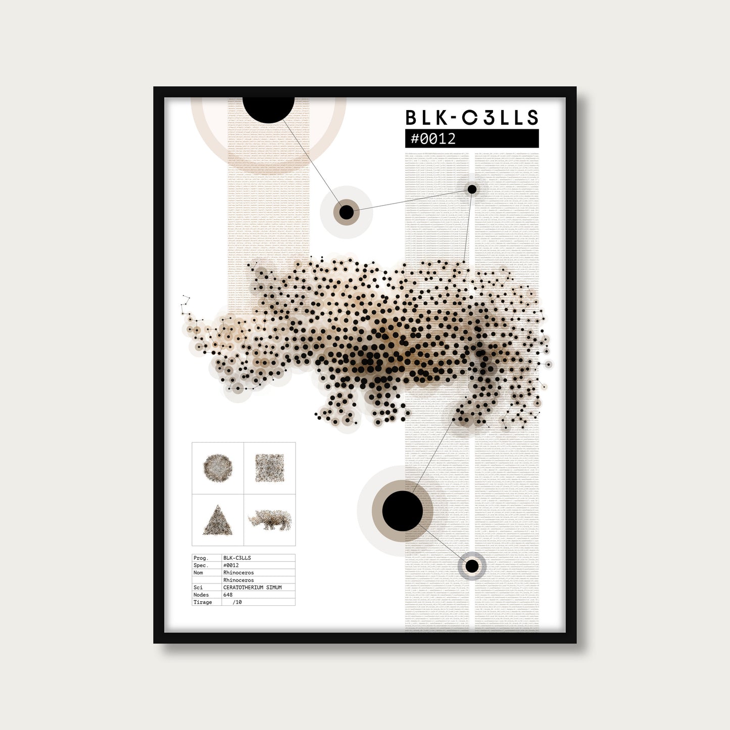 0012 rhinoceros - Planche de specimen - mockup cadre